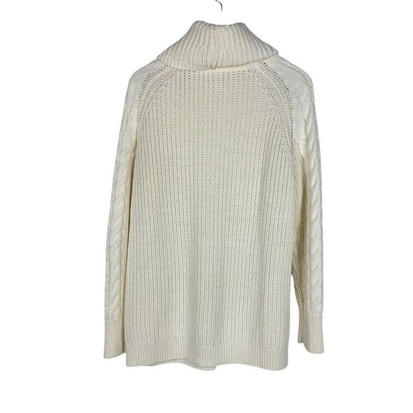 Haven Well Within Cowl Neck, Cable Knit sweater size Medium Cream - Picture 3 of 8
